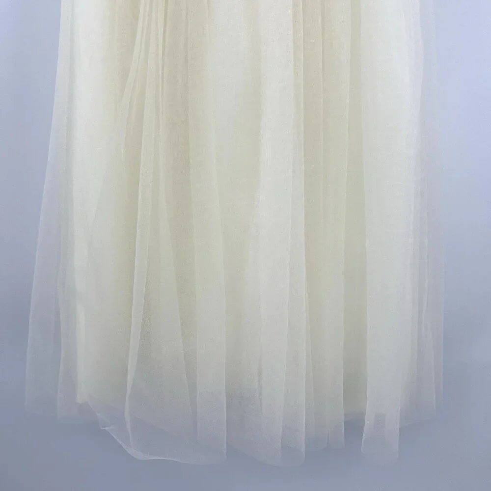 Flower Girl Lace Tulle Ivory Full Length Gown Toddler 5 - Picture 3 of 7
